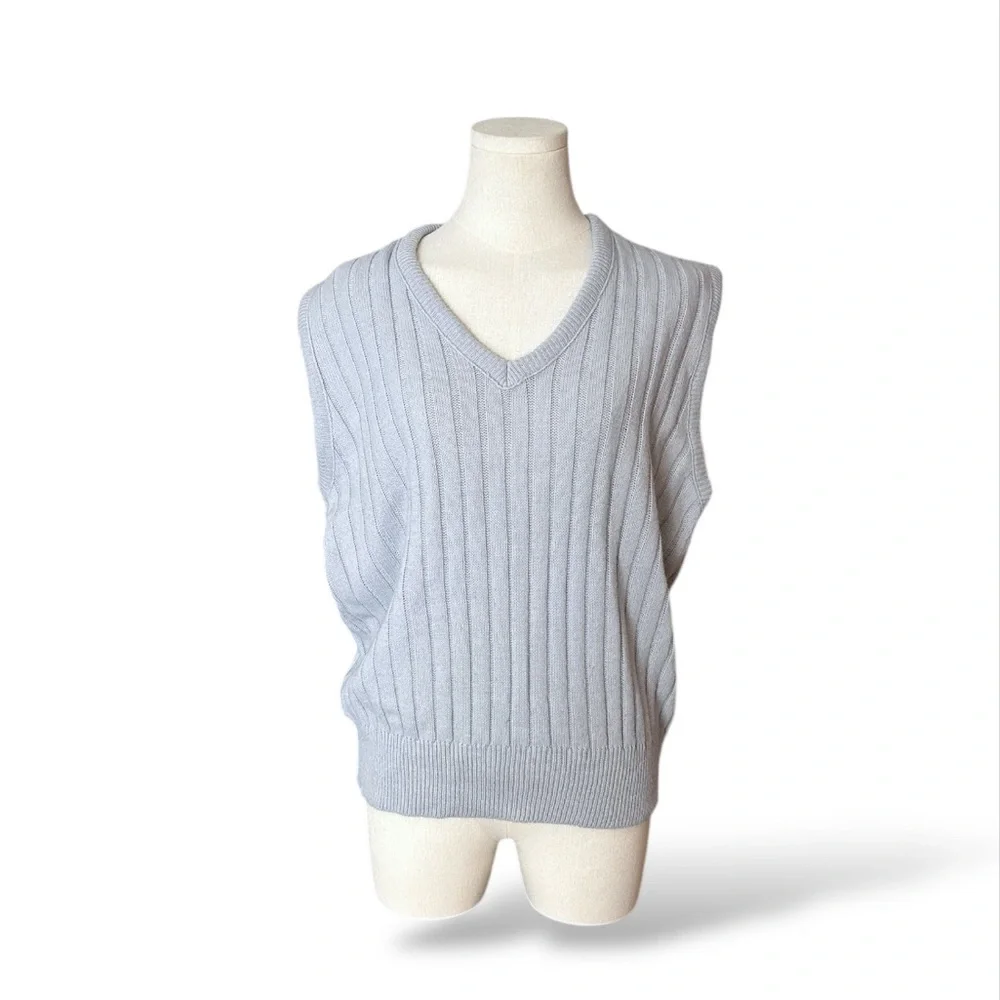 Vintage‎ Dimensions by Milford Sweater Vest Mens Cream size large Made In USA